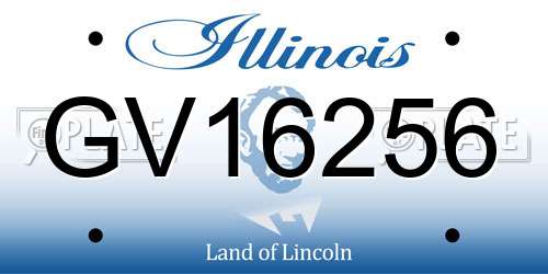 GV16256 Illinois License Plate