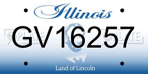 GV16257 Illinois License Plate
