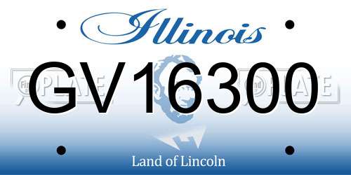 GV16300 Illinois License Plate