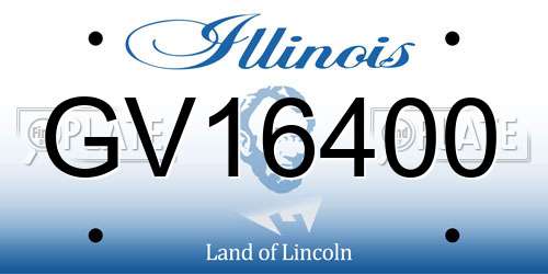 GV16400 Illinois License Plate