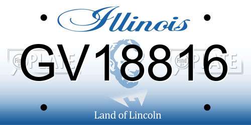 GV18816 Illinois License Plate