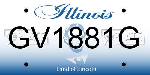 GV1881G Illinois License Plate