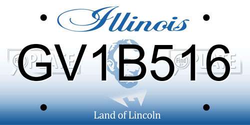 GV1B516 Illinois License Plate