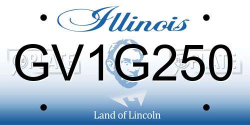 GV1G250 Illinois License Plate
