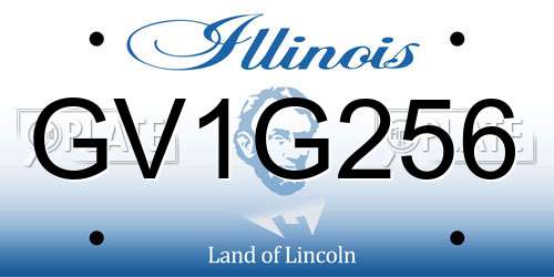 GV1G256 Illinois License Plate