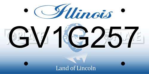 GV1G257 Illinois License Plate