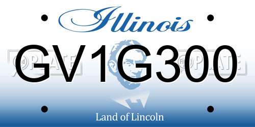 GV1G300 Illinois License Plate
