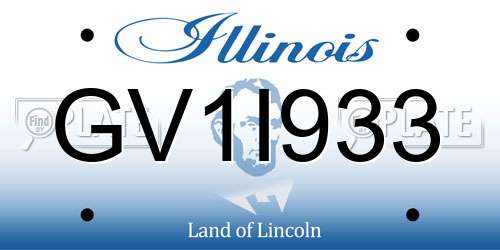 GV1I933 Illinois License Plate