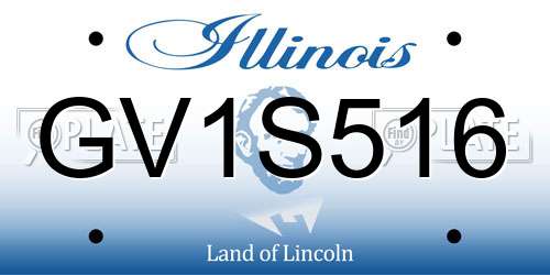 GV1S516 Illinois License Plate