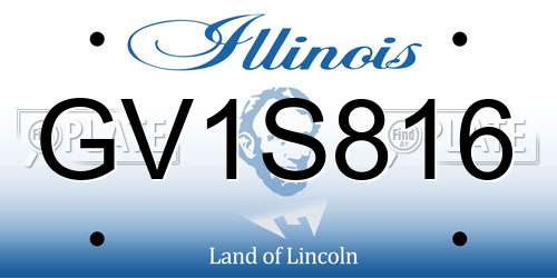 GV1S816 Illinois License Plate