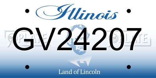 GV24207 Illinois License Plate