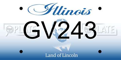GV243 Illinois License Plate