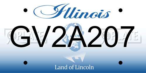 GV2A207 Illinois License Plate