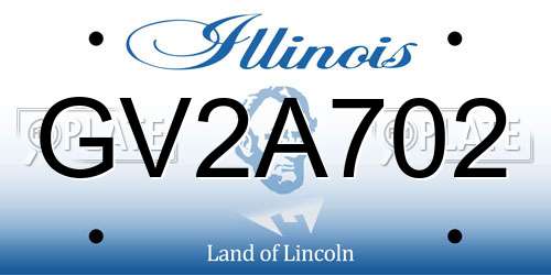 GV2A702 Illinois License Plate