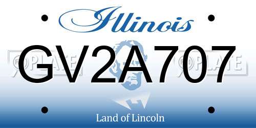 GV2A707 Illinois License Plate