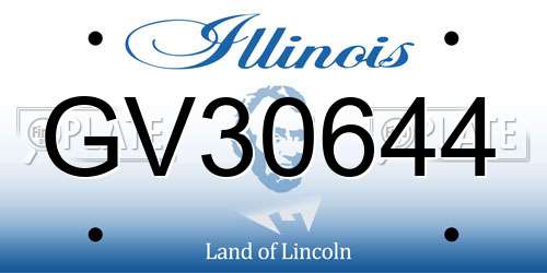GV30644 Illinois License Plate