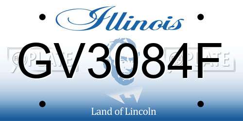 GV3084F Illinois License Plate