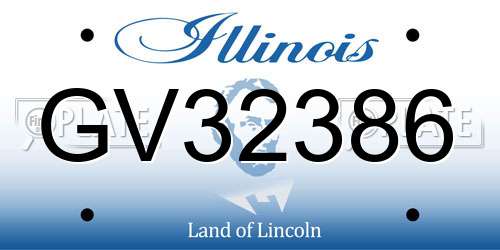 GV32386 Illinois License Plate