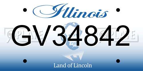 GV34842 Illinois License Plate