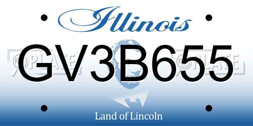 GV3B655 Illinois License Plate