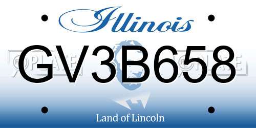 GV3B658 Illinois License Plate