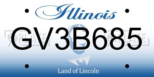 GV3B685 Illinois License Plate