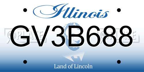 GV3B688 Illinois License Plate