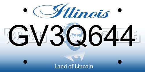 GV3Q644 Illinois License Plate