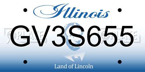 GV3S655 Illinois License Plate