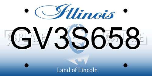 GV3S658 Illinois License Plate