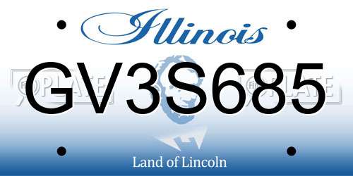 GV3S685 Illinois License Plate