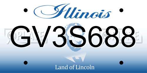 GV3S688 Illinois License Plate