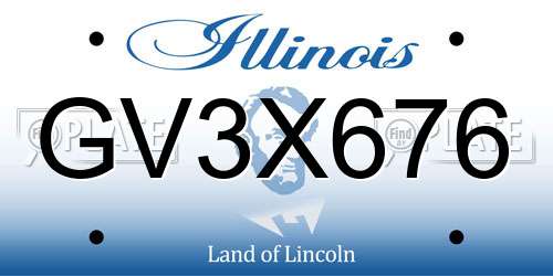GV3X676 Illinois License Plate