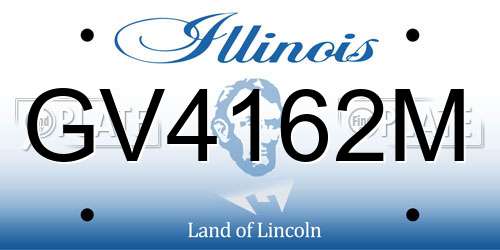 GV4162M Illinois License Plate