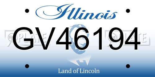 GV46194 Illinois License Plate