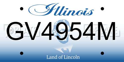 GV4954M Illinois License Plate