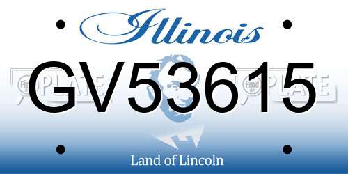 GV53615 Illinois License Plate