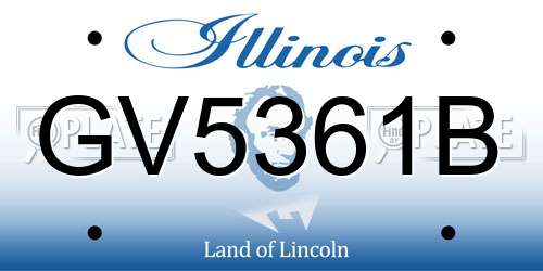 GV5361B Illinois License Plate