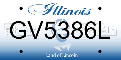 GV5386L Illinois License Plate