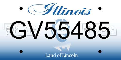 GV55485 Illinois License Plate