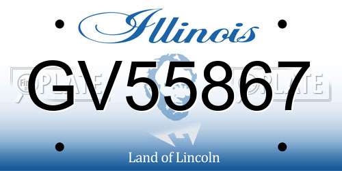 GV55867 Illinois License Plate
