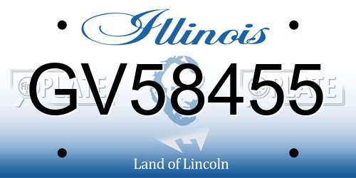 GV58455 Illinois License Plate