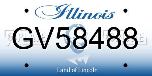 GV58488 Illinois License Plate