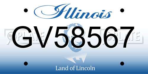 GV58567 Illinois License Plate
