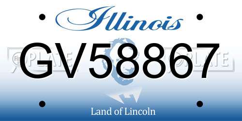 GV58867 Illinois License Plate