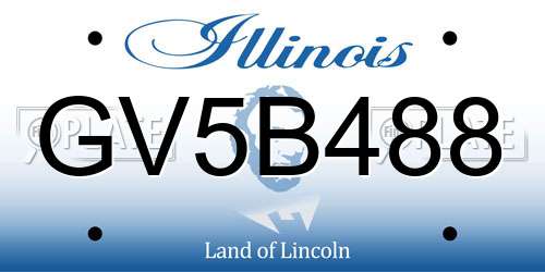 GV5B488 Illinois License Plate