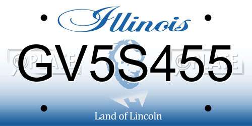 GV5S455 Illinois License Plate