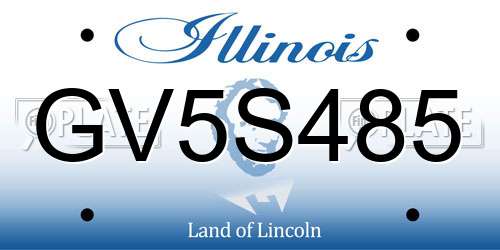 GV5S485 Illinois License Plate