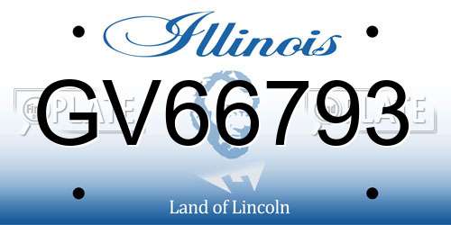 GV66793 Illinois License Plate