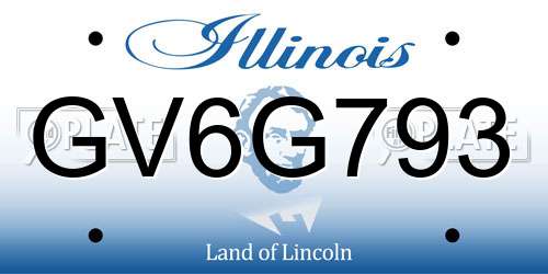 GV6G793 Illinois License Plate